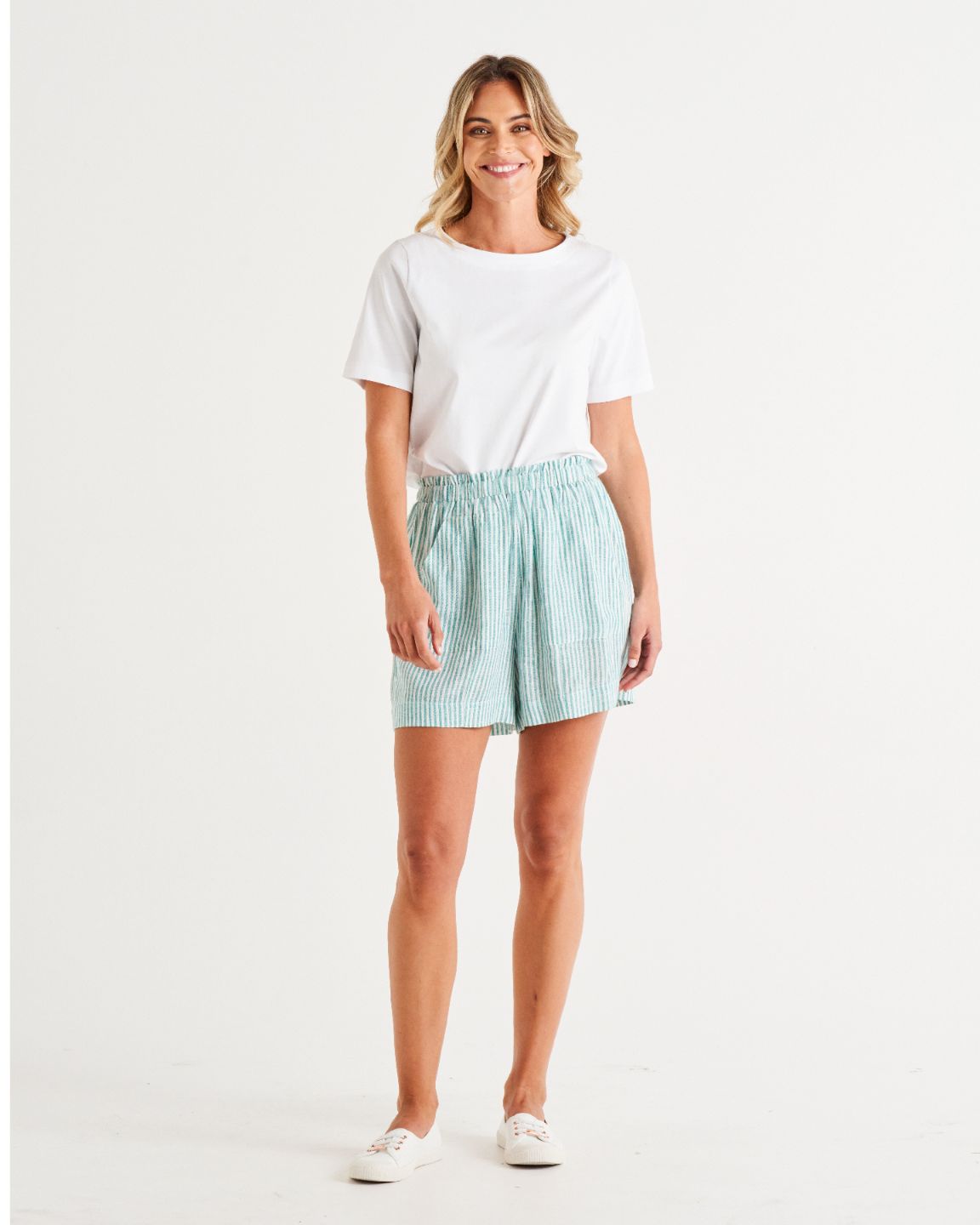 Baker Short - Teal Stripe