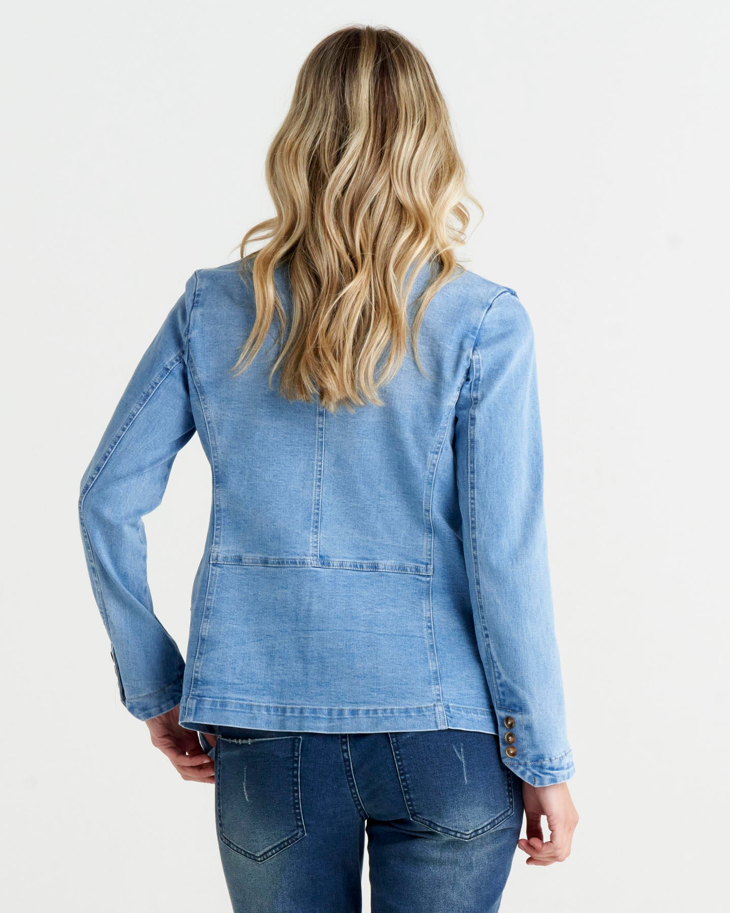 Becki Denim Blazer - Mid Wash