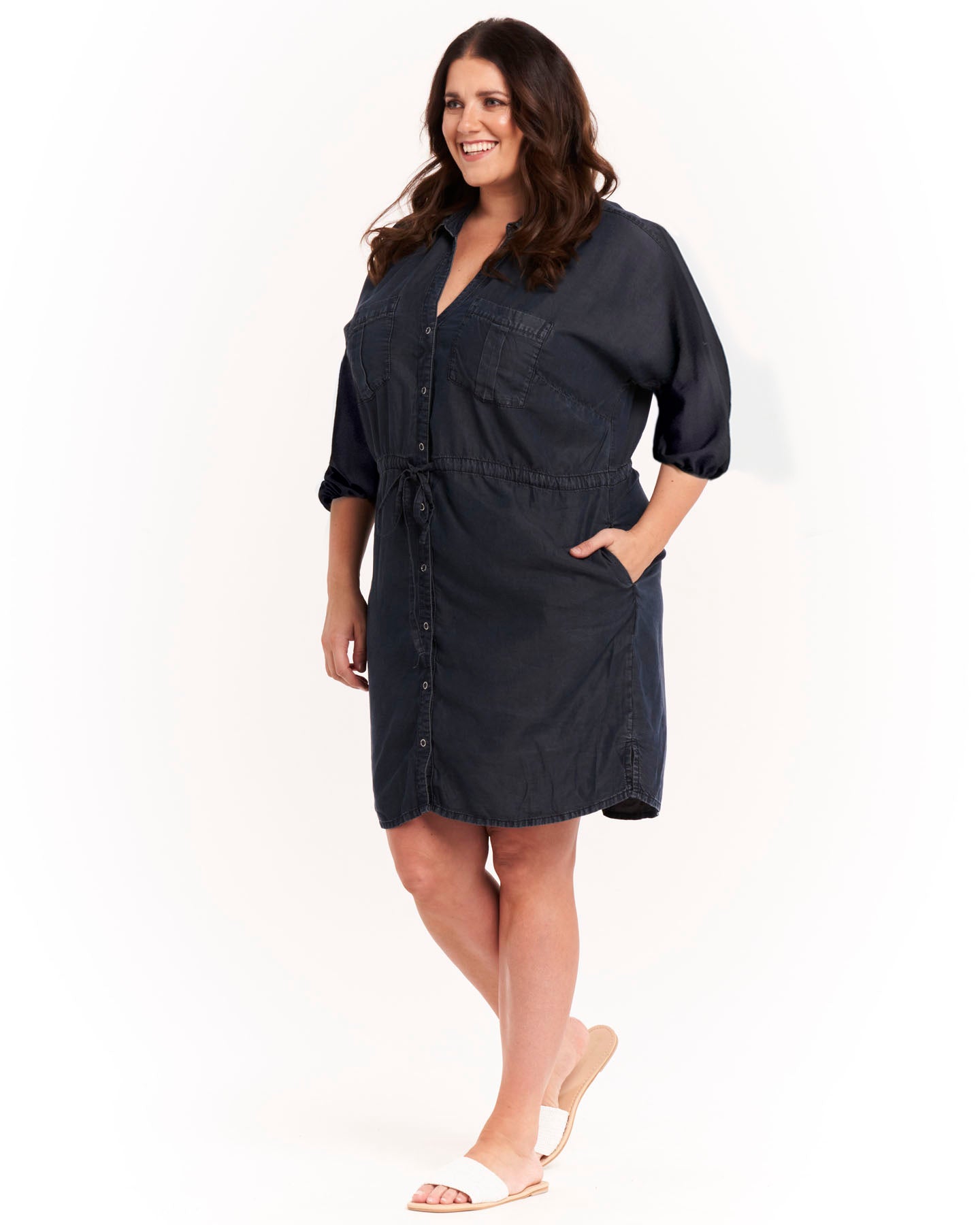 Denise Lyocell Shirt Dress - Dark Denim