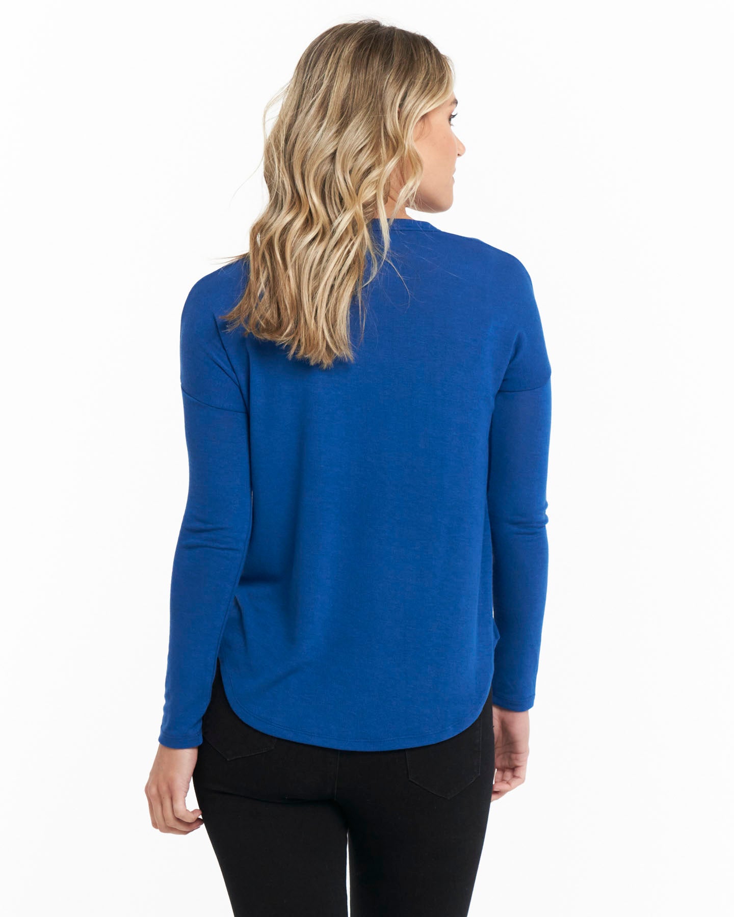 Polly Texture Long Sleeve Tee - Peacock