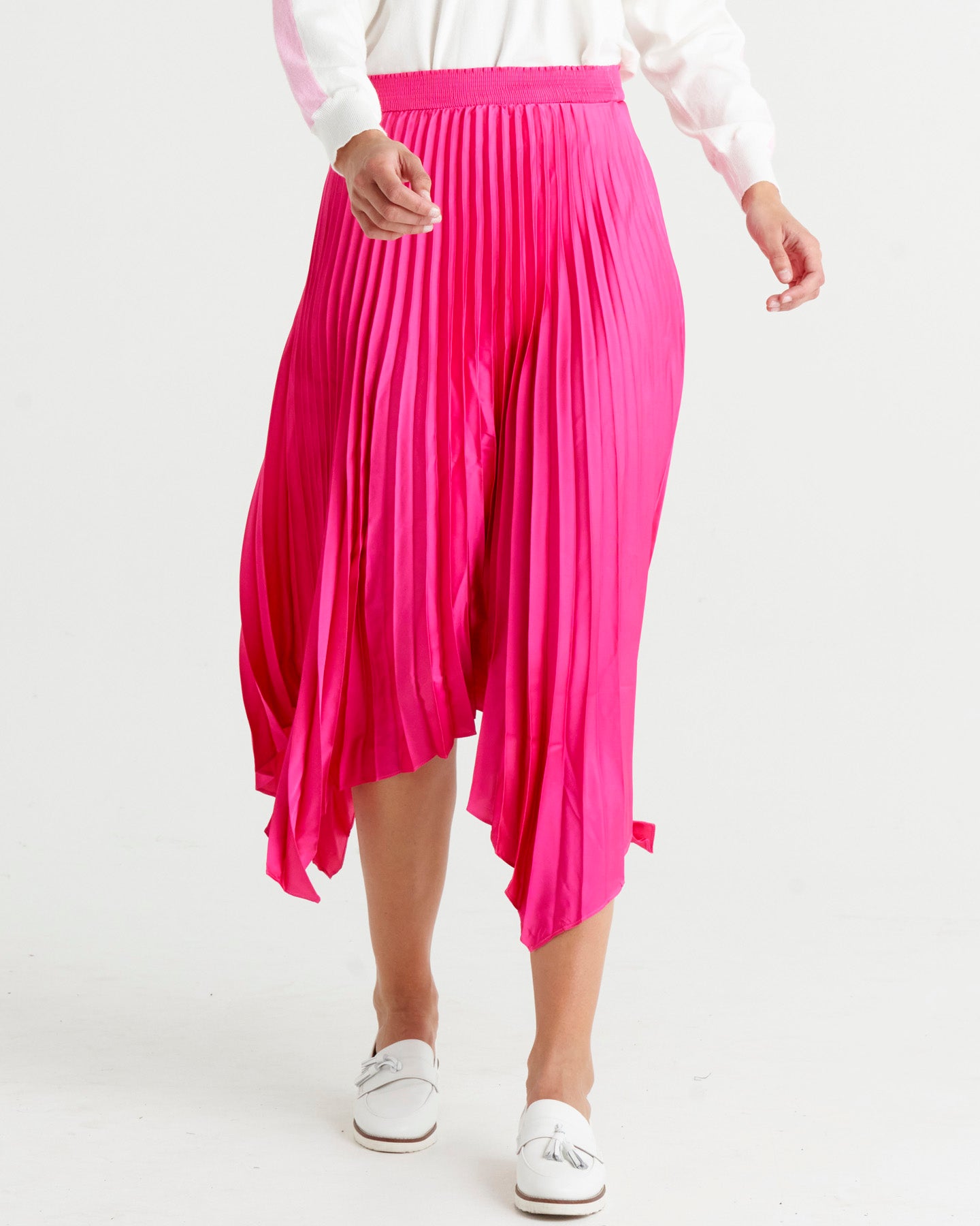 Louis Pleated Skirt - Peony Pink