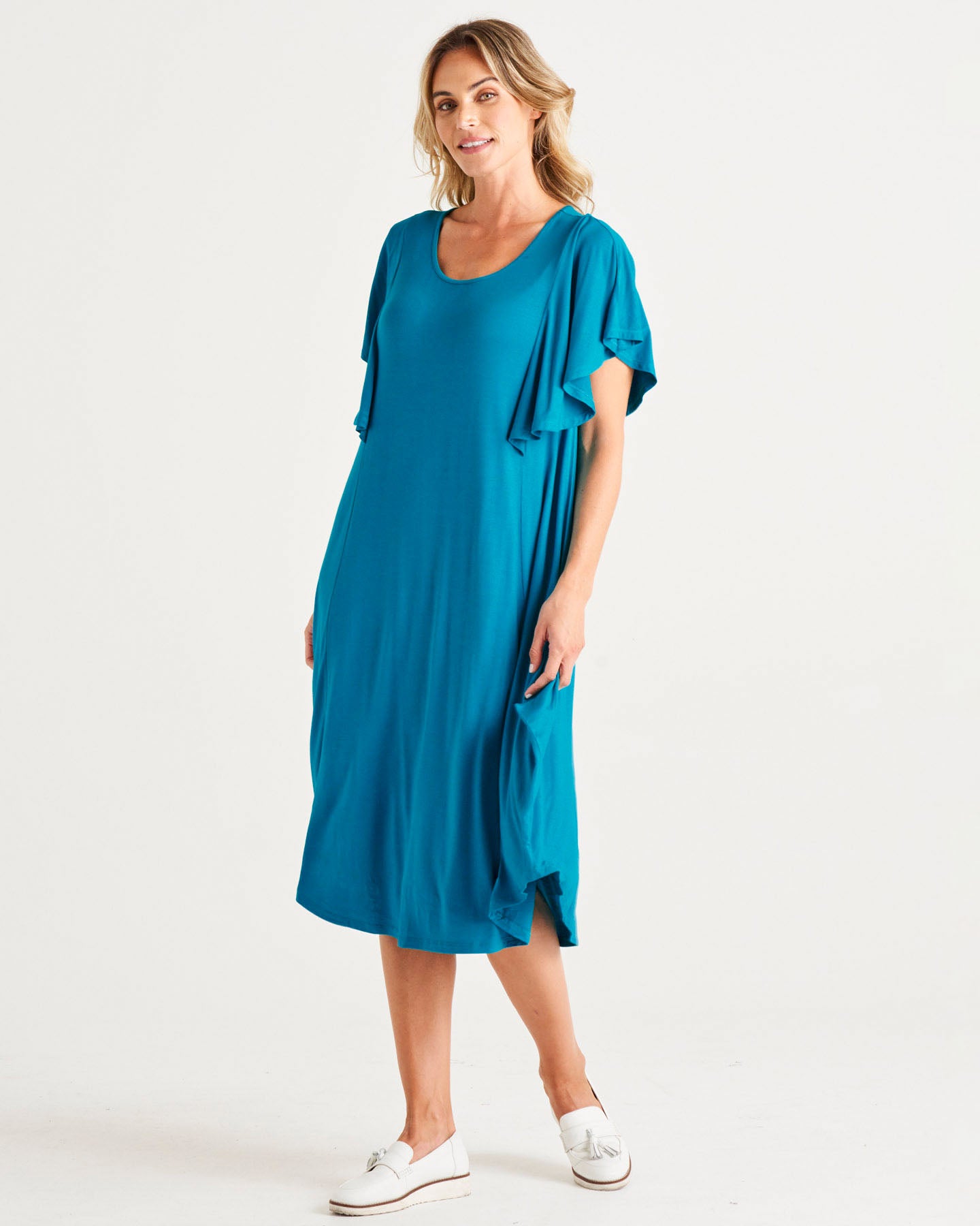 Tahiti Frill Dress - Lagoon