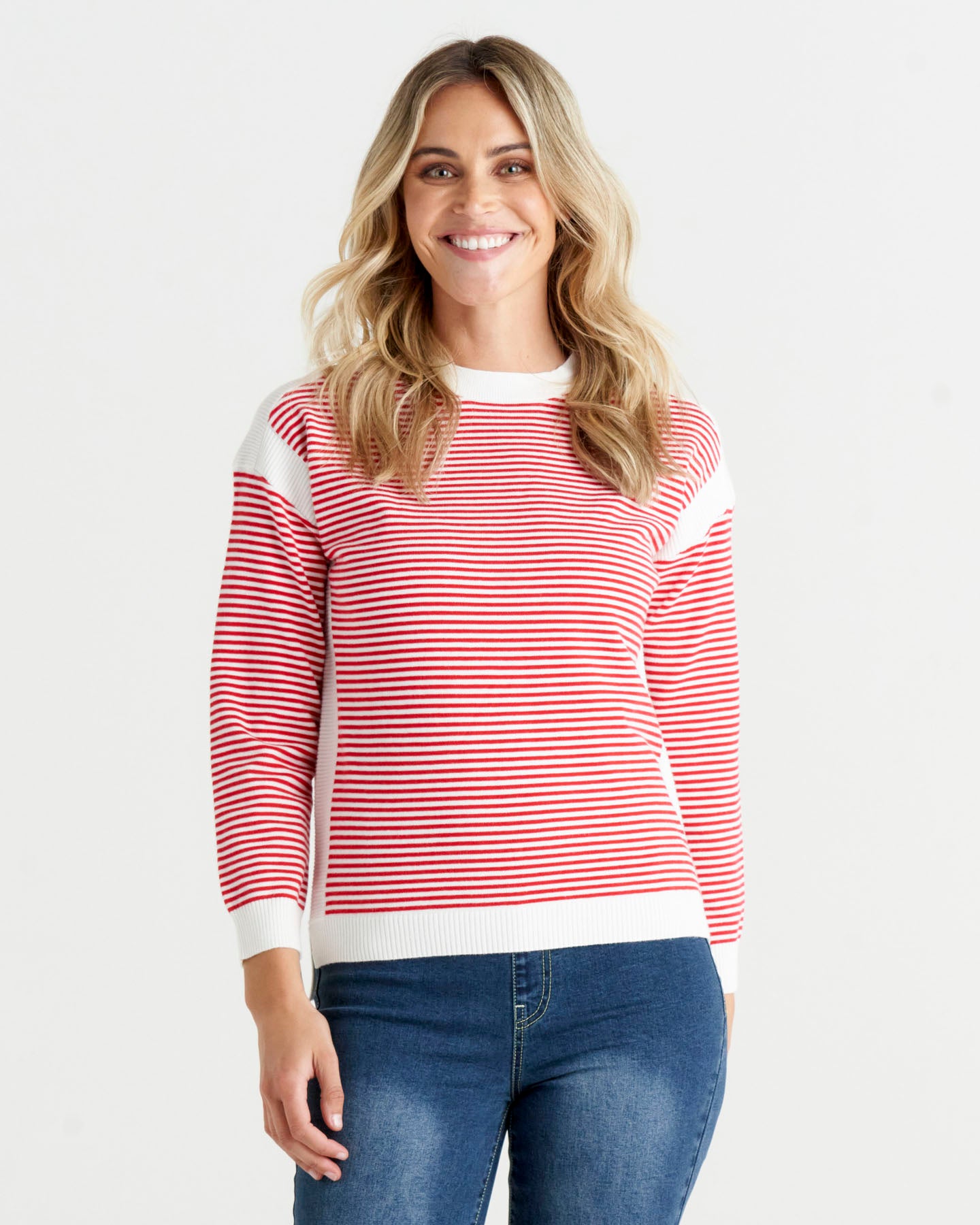 Bonjour Knit Jumper - Tomato Stripe