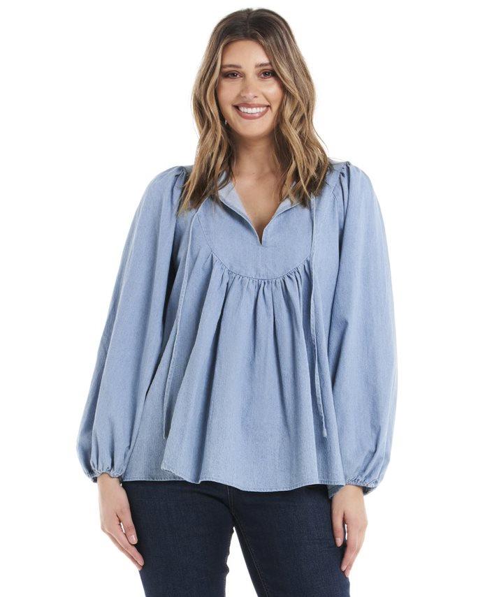 Cameron Blouse - Dusty Denim