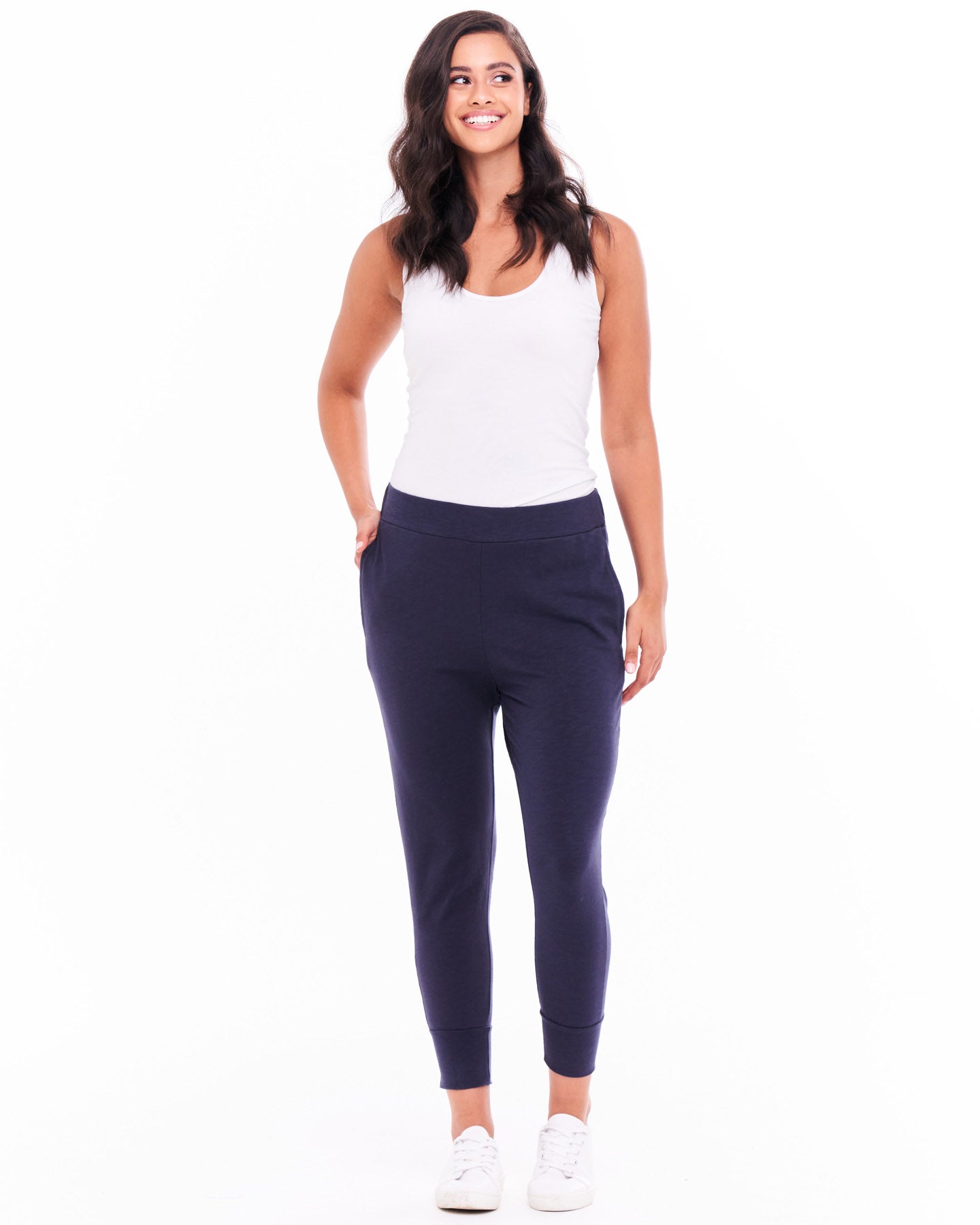 Alexia Crop Jogger - Navy