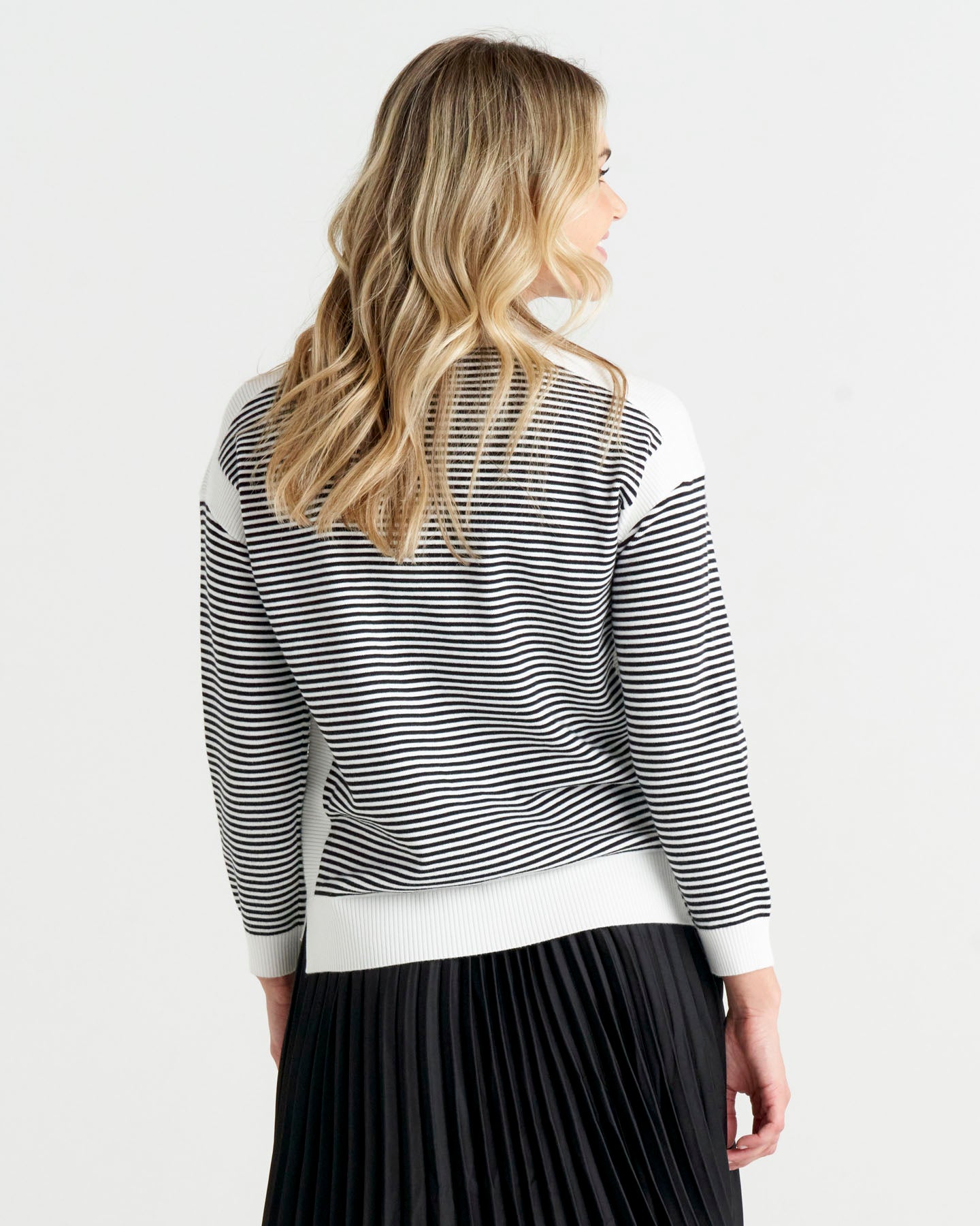 Bonjour Knit Jumper - Black Stripe