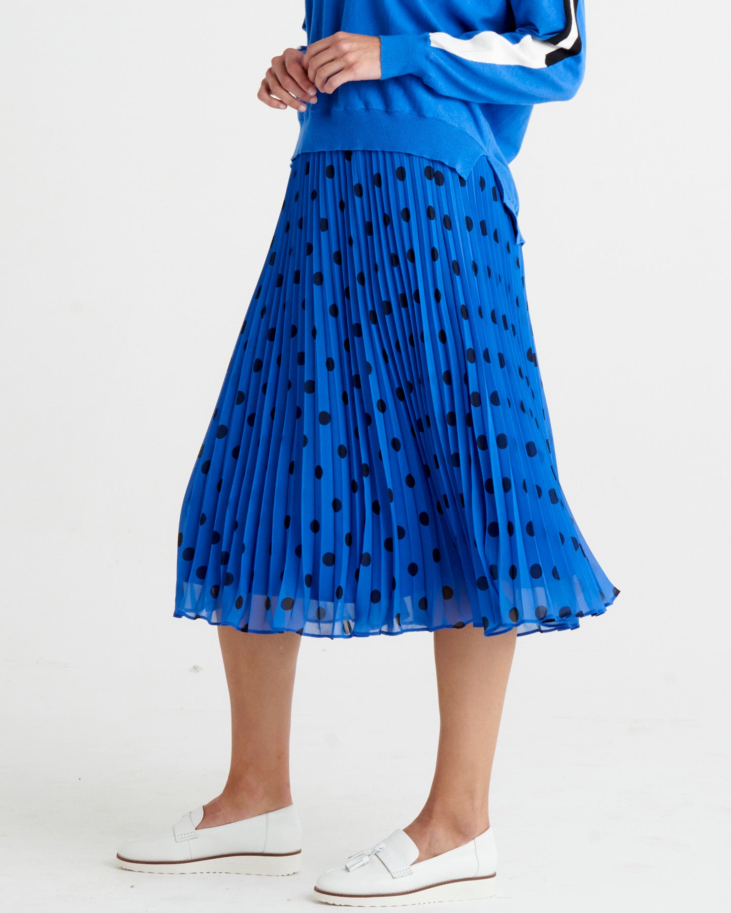 Chanel Pleated Skirt - Bluebell Spots