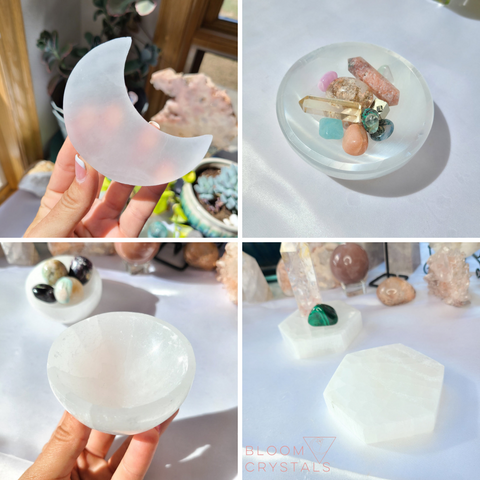 selenite charging bowl and plate