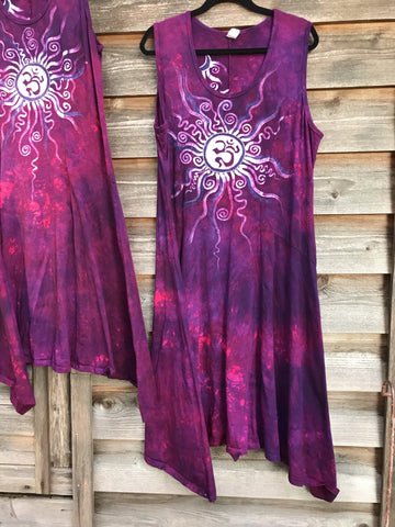 Magenta Moonberry Summer Om Batik Dress Plus Size