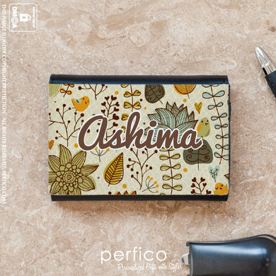 Autumn © Personalized Leather Business Card Holder