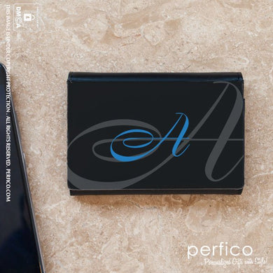 Classic Monogram © Personalized Leather Business Card Holder