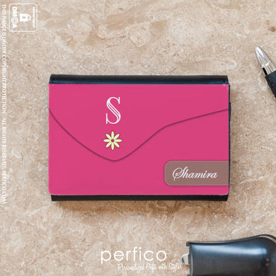 Monogram © Personalized Leather Business Card Holder