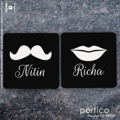 Moustache and Lips © Personalized Coasters