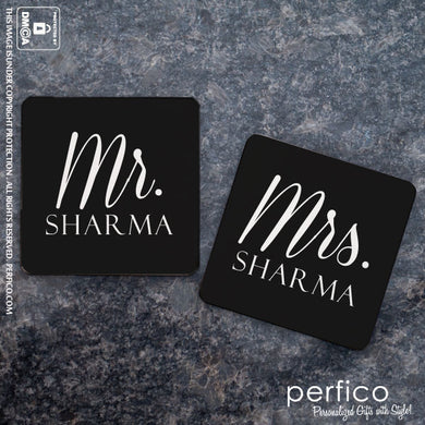 Mr and Mrs © Personalized Coasters