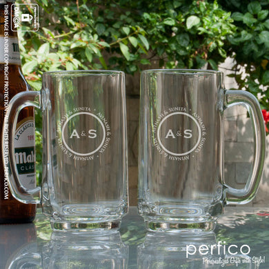 Circle Monogram © Personalized Beer Mugs