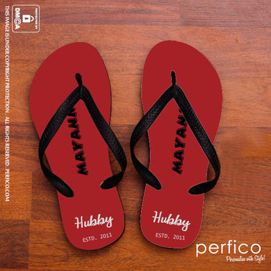 Hubby © Personalized Flip Flops for Husband
