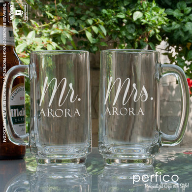 Mr and Mrs © Personalized Beer Mugs