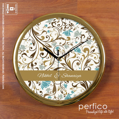 Aquamarine © Personalized Round Wall Clock