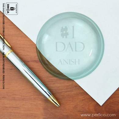 No.1 Dad © Personalized Crystal Paper weight