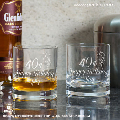 Happy Birthday © Personalized Whisky Glasses - SET of 2