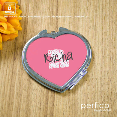 Pretty in Pink © Personalized Heart Pocket Mirror