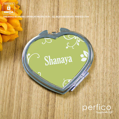 Vines © Personalised Heart Pocket Mirror