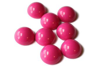 20mm Bright Pink Cabochon Vintage Lucite Cabs Japanese Lucite Cabs Plastic Cabochons Round Dome Cabochons Flat Back Cabochons
