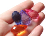 24mm Mixed Color Briolette Beads Faceted Teardrops Beads to String Assorted Color Acrylic Beads Plastic Beads Acrylic Drop Charm