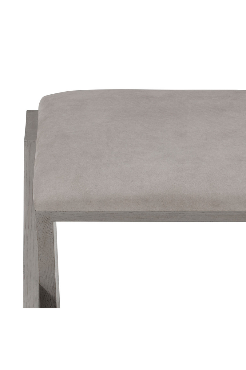 Gray Leather And Oak Stool | Andrew Martin Jackie | Woodfurniture.com