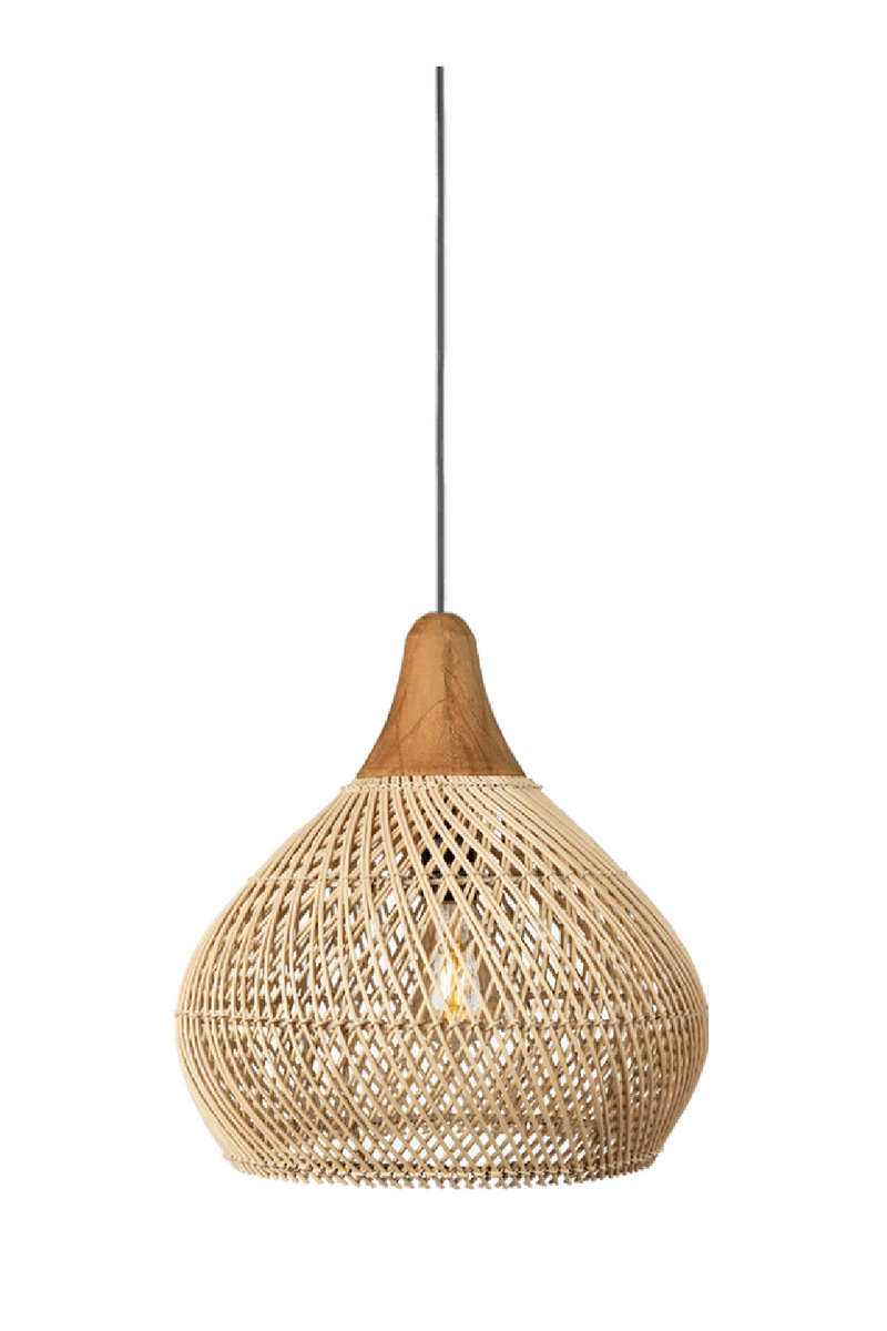 Modern Braided Rattan Hanging Lamp | dBodhi Bell | Wood Furniture