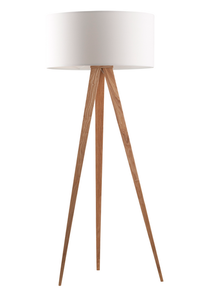 White Wooden Floor Lamp | Tripod