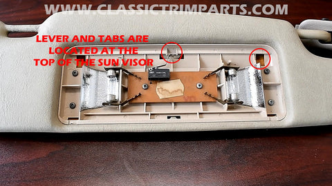 Mercedes R129 SL A124 Cabriolet Sun Visor Vanity Mirror Backing Plate Placement