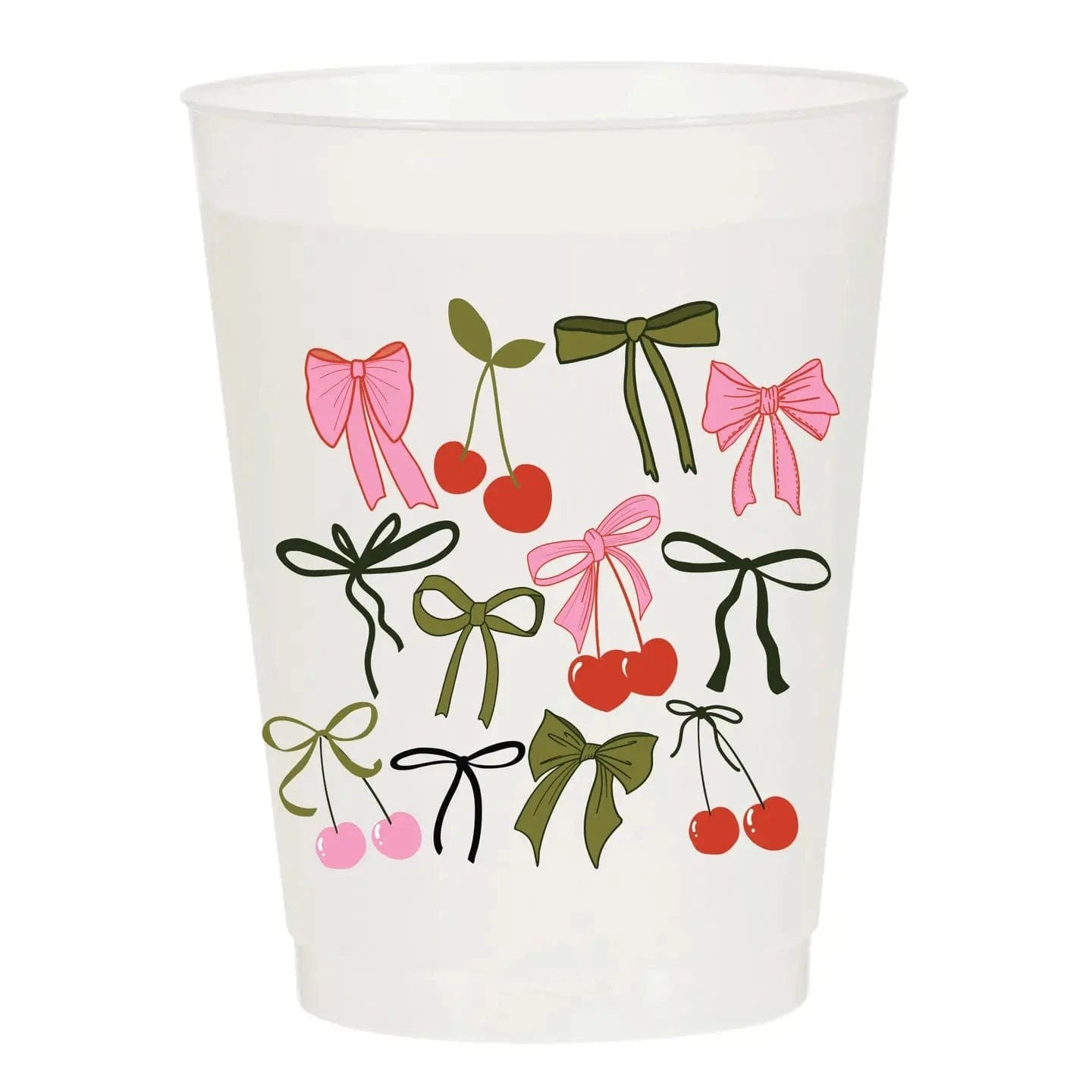 Bows & Cherries Frosted Cups-Set of 6