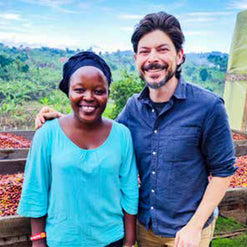 Ellen Muhindo and Ben Carlson our partner at Lunar coffee together with  with
