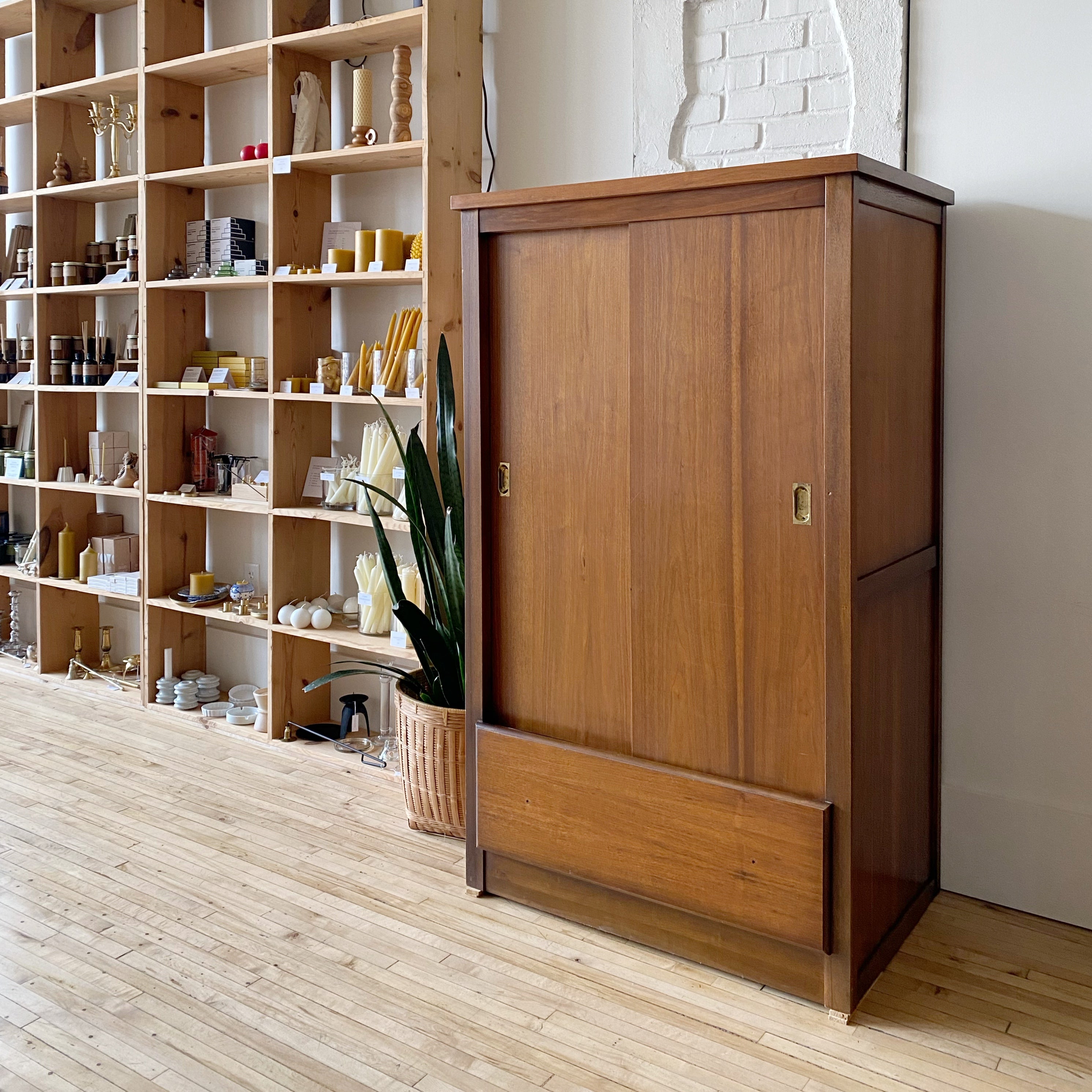 Vintage Mid-century Cedar-lined Teak Wardrobe / Closet