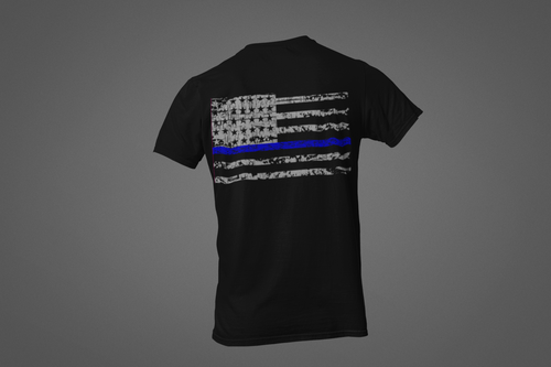 Dri-Fit Women's Shirt - Distressed Thin Blue Line Flag - Thin Blue