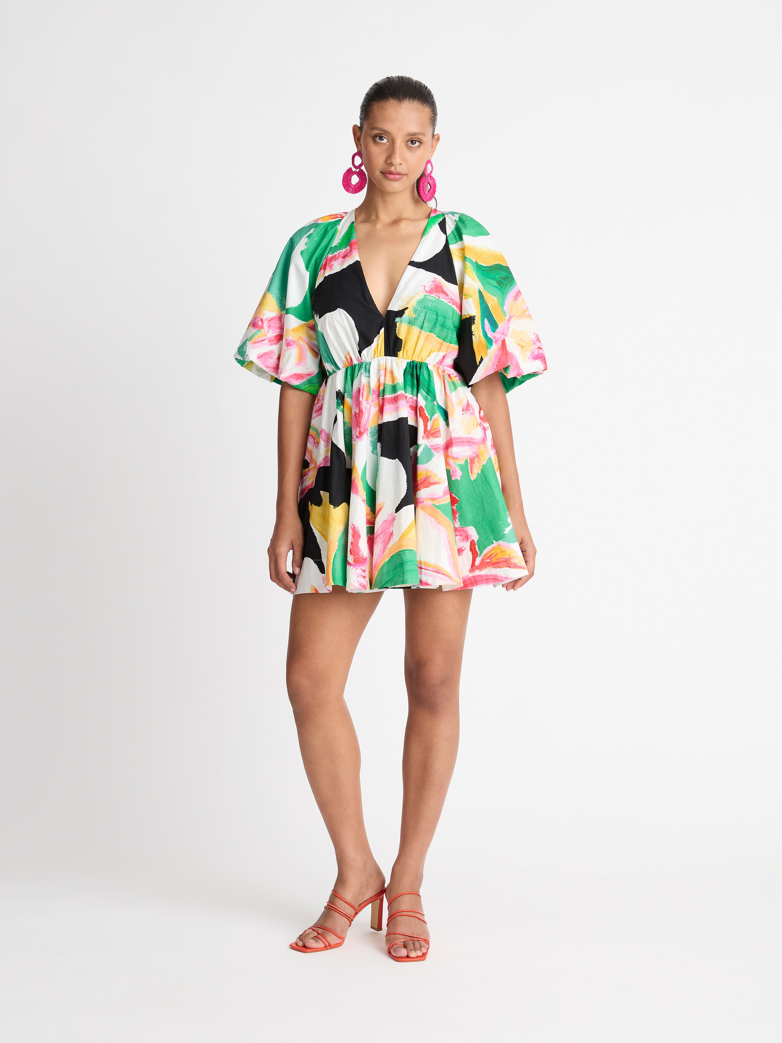 Image of ABSTRACT FLORAL DRESS