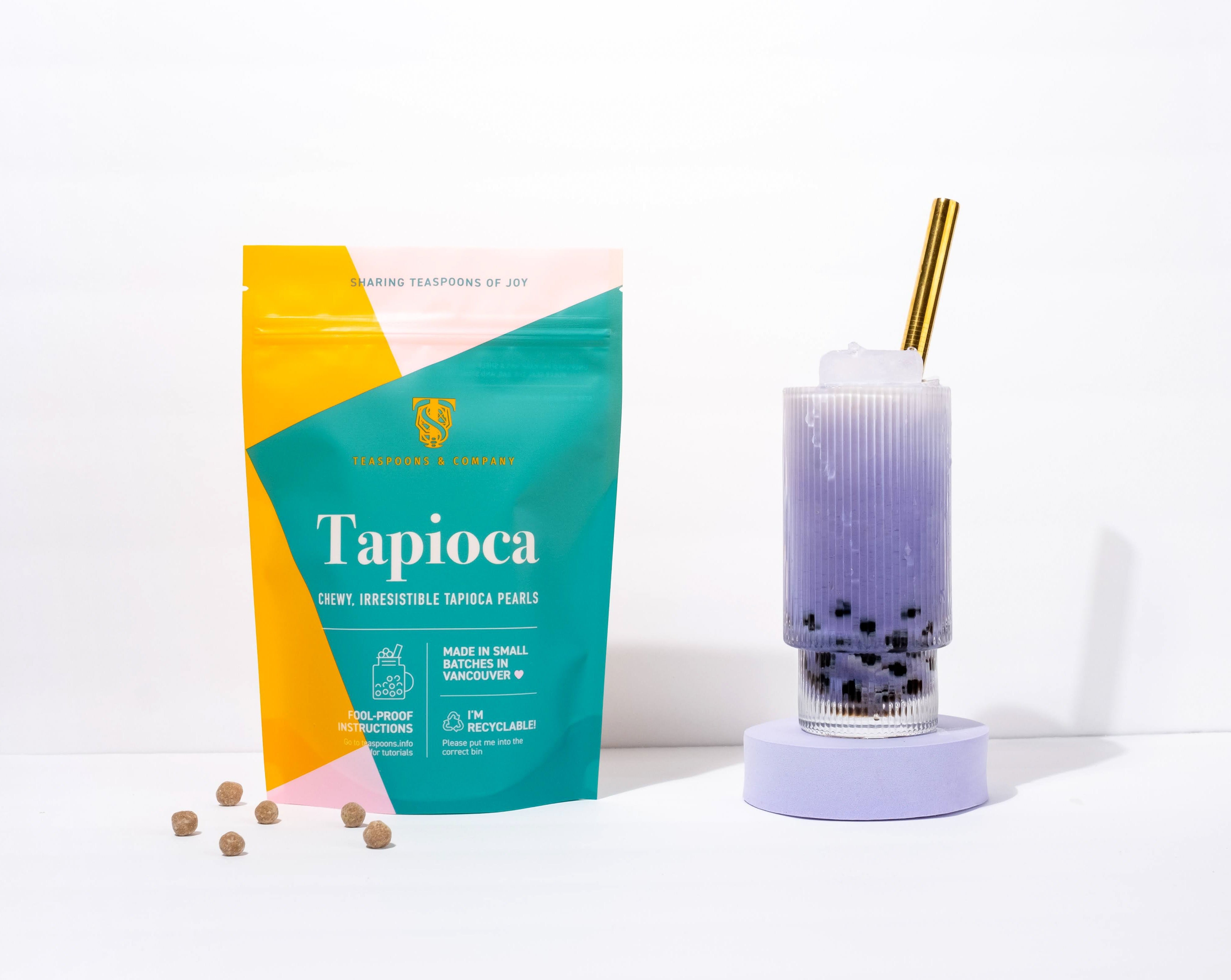 Fresh Finest Instant Boba Tea Kit with Tapioca Pearls + Reusable Boba Cup &  Straw (6 Servings) Bubble Tea Kit - 6 Classic Milk Tea Packets & 6 Bubble