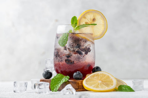 Ginger Berry Sparkler Mocktail Healthy Antioxidant Hydrating Drink