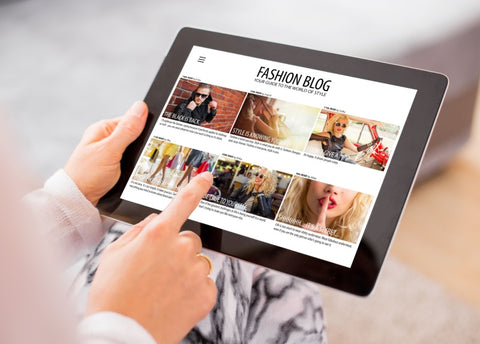 Tablet showing Fashion and Beauty Blog