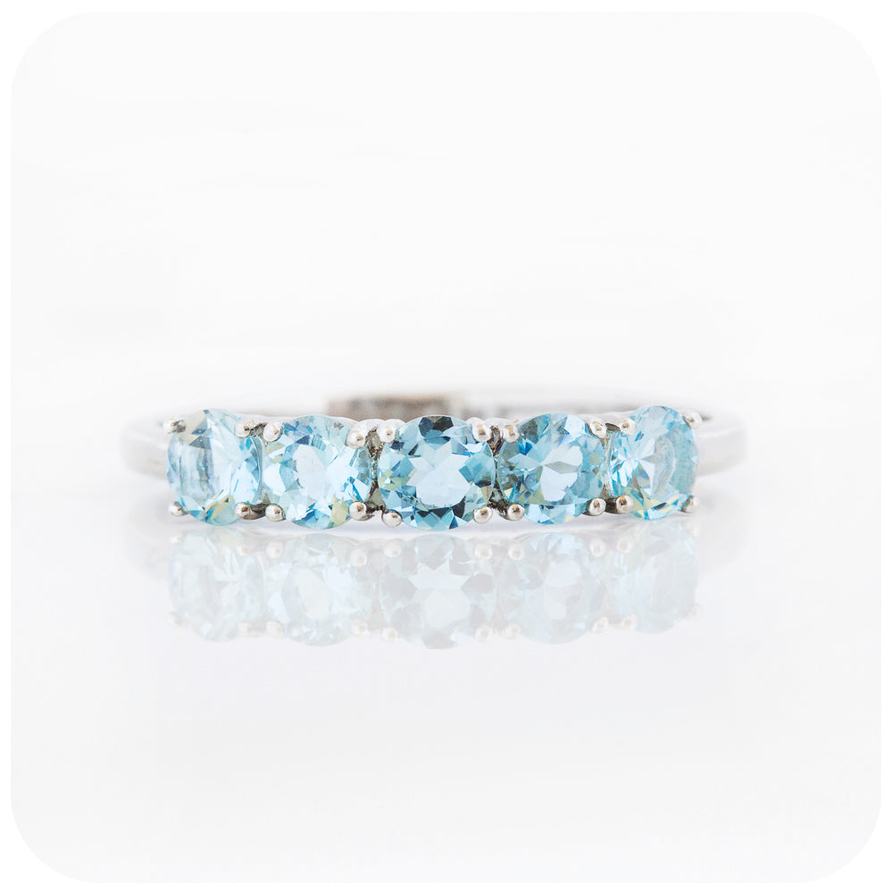 1.2 Carat Teardrop Aquamarine Bridal Set Diamond Wedding Ring 14k White  Gold Split Shank Infinity Matching Band