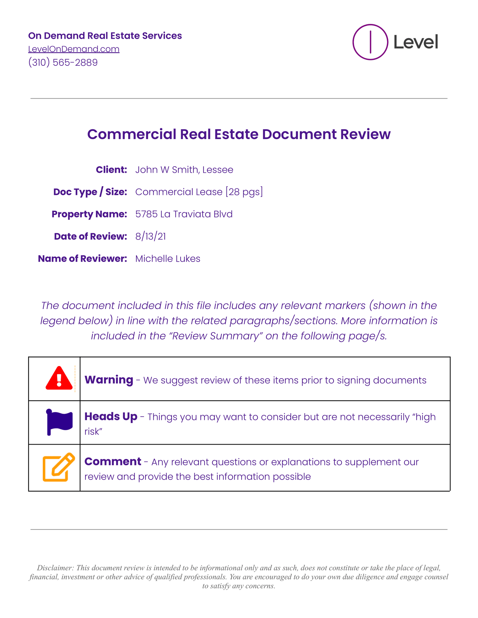 Residential Real Estate Document Review Level