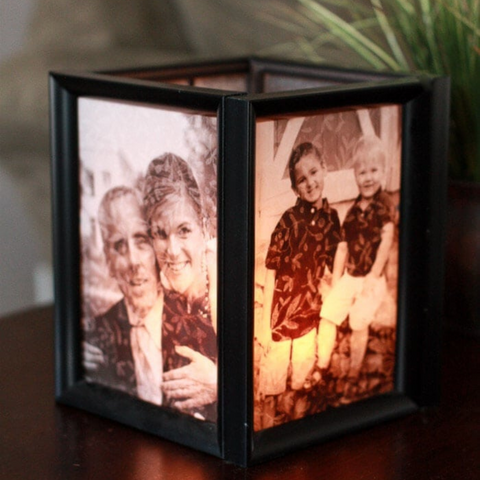 DIY Picture Frame Luminaries for Christmas gifts