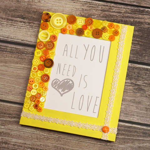 DIY Valentine's Button I-Love-You Card