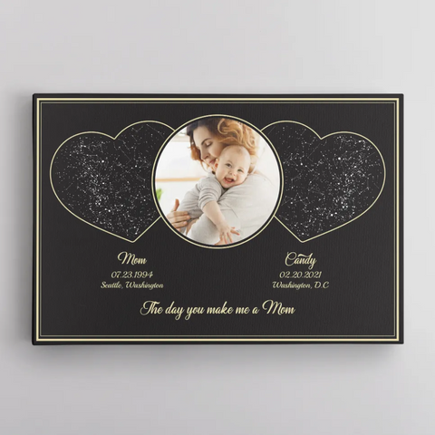 "The Day You Make Me A Mom" Custom Star Map as best Mother's Day gifts