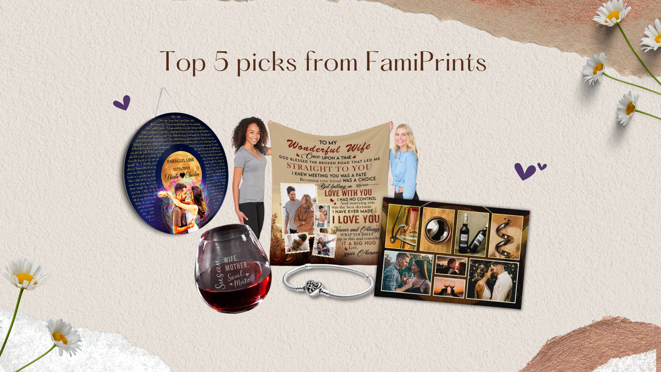Top 5 picks from FamiPrints - Mother's day Gifts for Wife