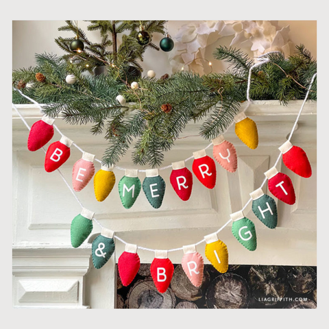 DIY Felt Holiday Light Garland - a thoughtful DIY gift for Christmas