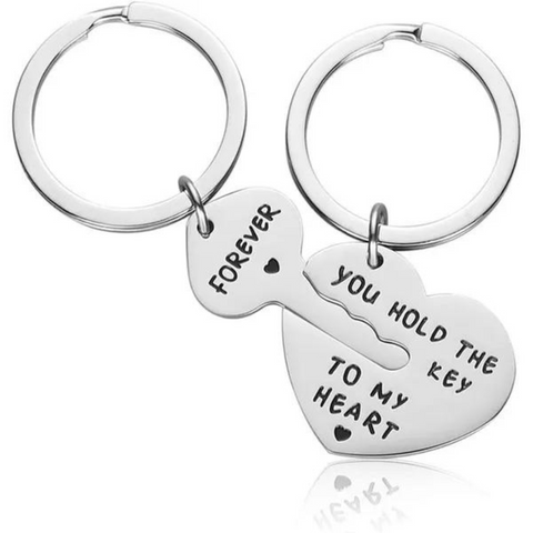 You Hold The Key to My Heart Couple Keychain - surprise gifts for girlfriend on first anniversary