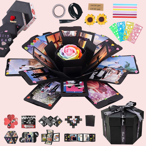 1 Year Anniversary Gifts Box for Boyfriend for Girlfriend or for Wife -  Explosion Photo Box 1st