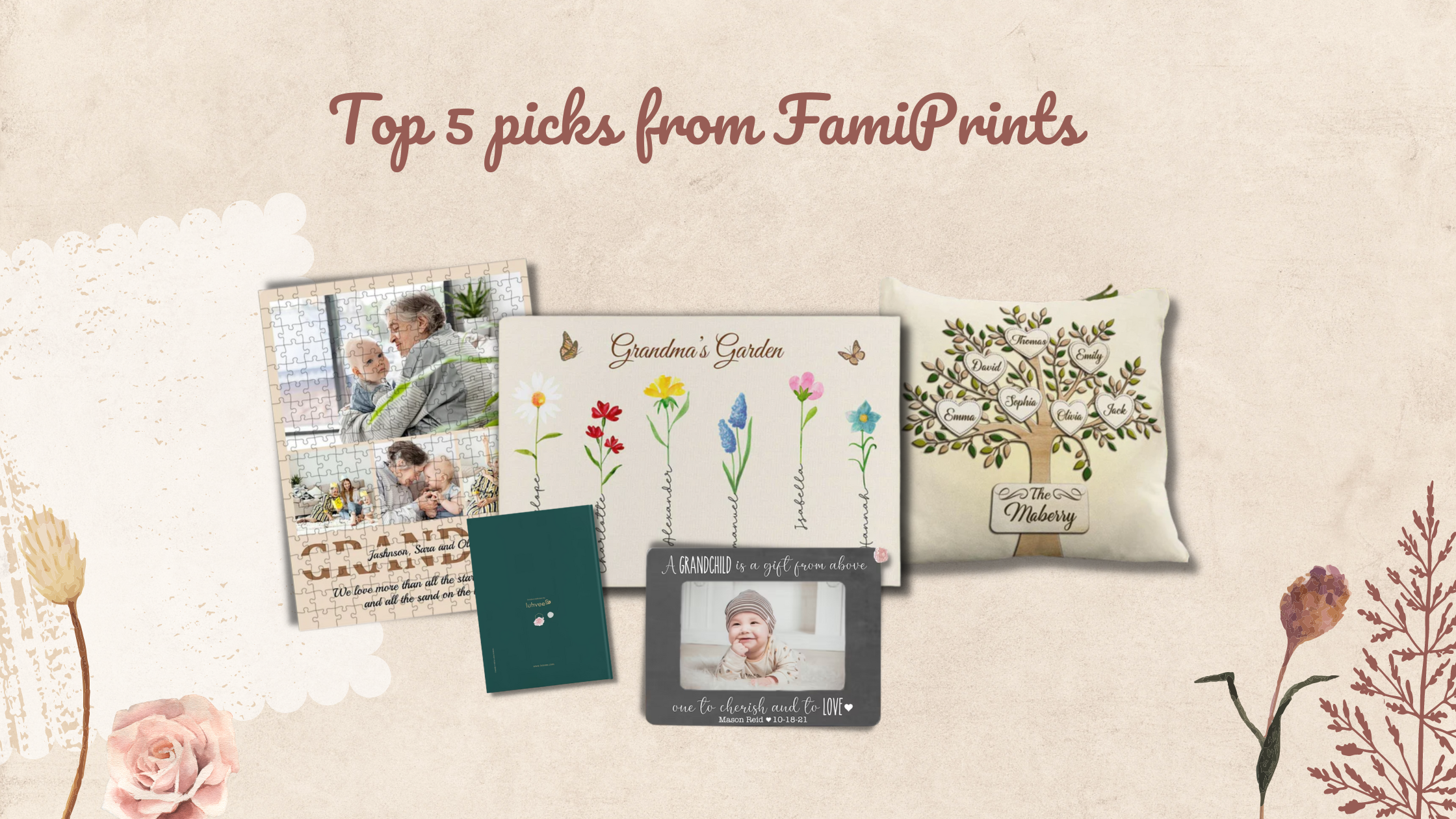 Top 5 Picks from FamiPrints - Mother's Day Gifts For Grandma